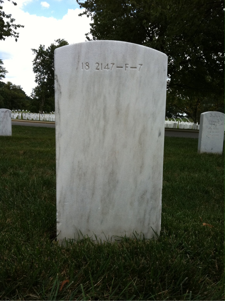Back of headstone — Samuel Mundy