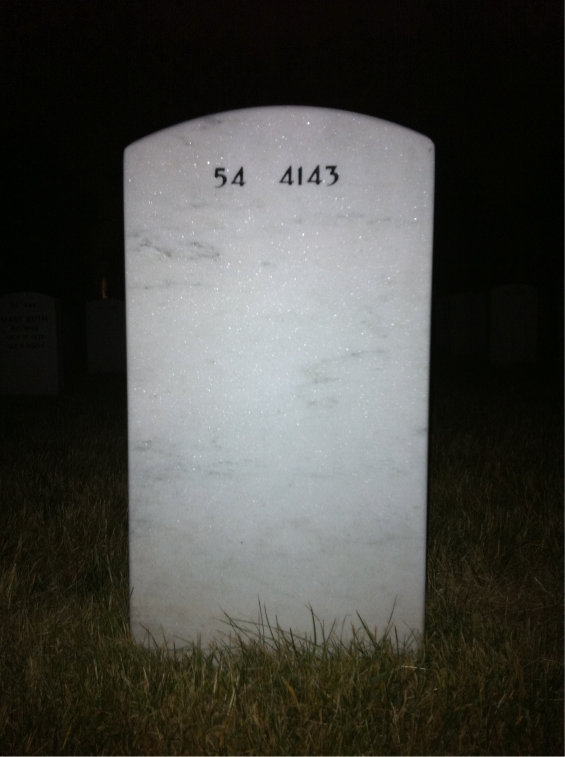 Back of headstone — Thomas Calder