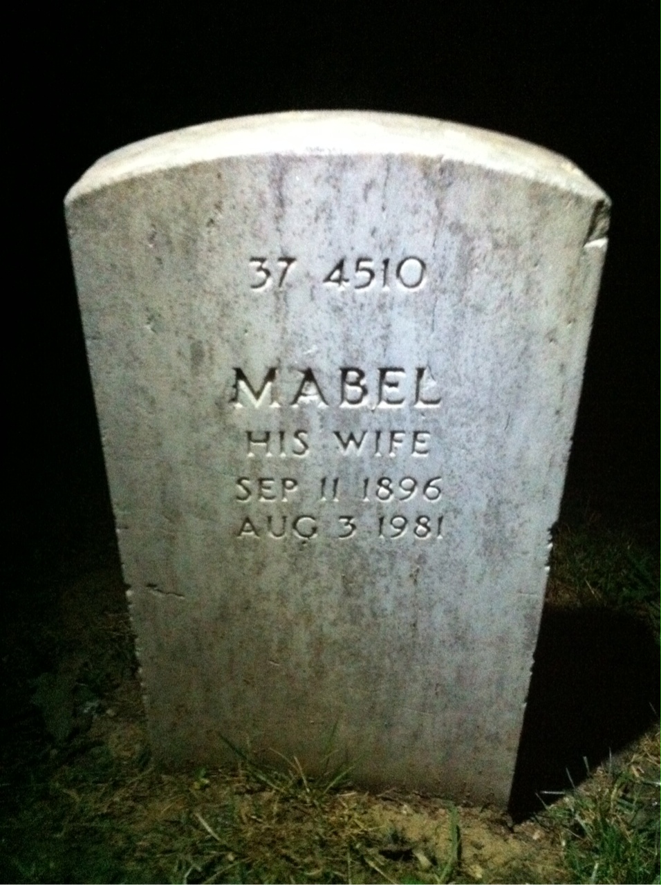 Back of headstone — William Anderson Young
