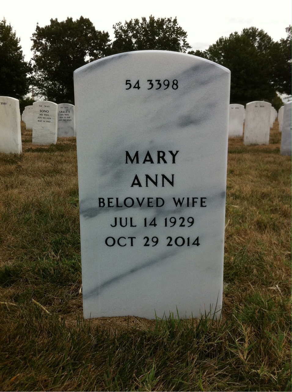 Back of headstone — Donald Lynn