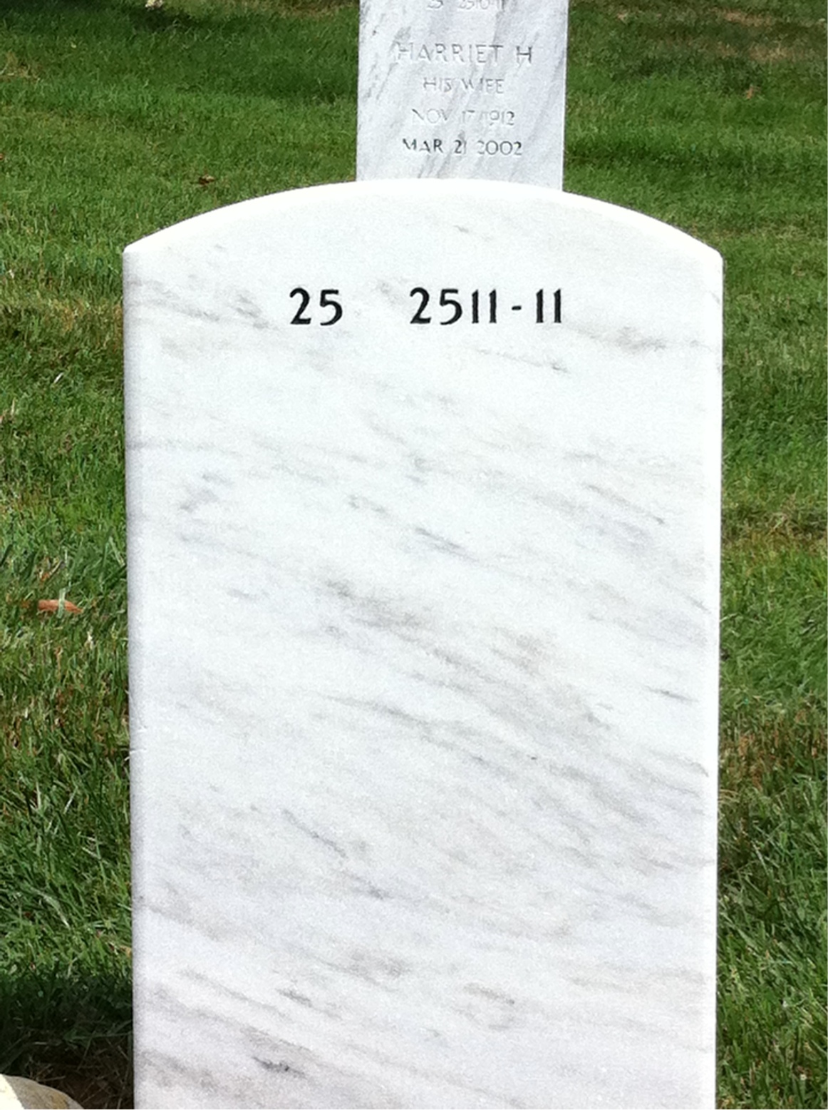Back of headstone — Christopher Short