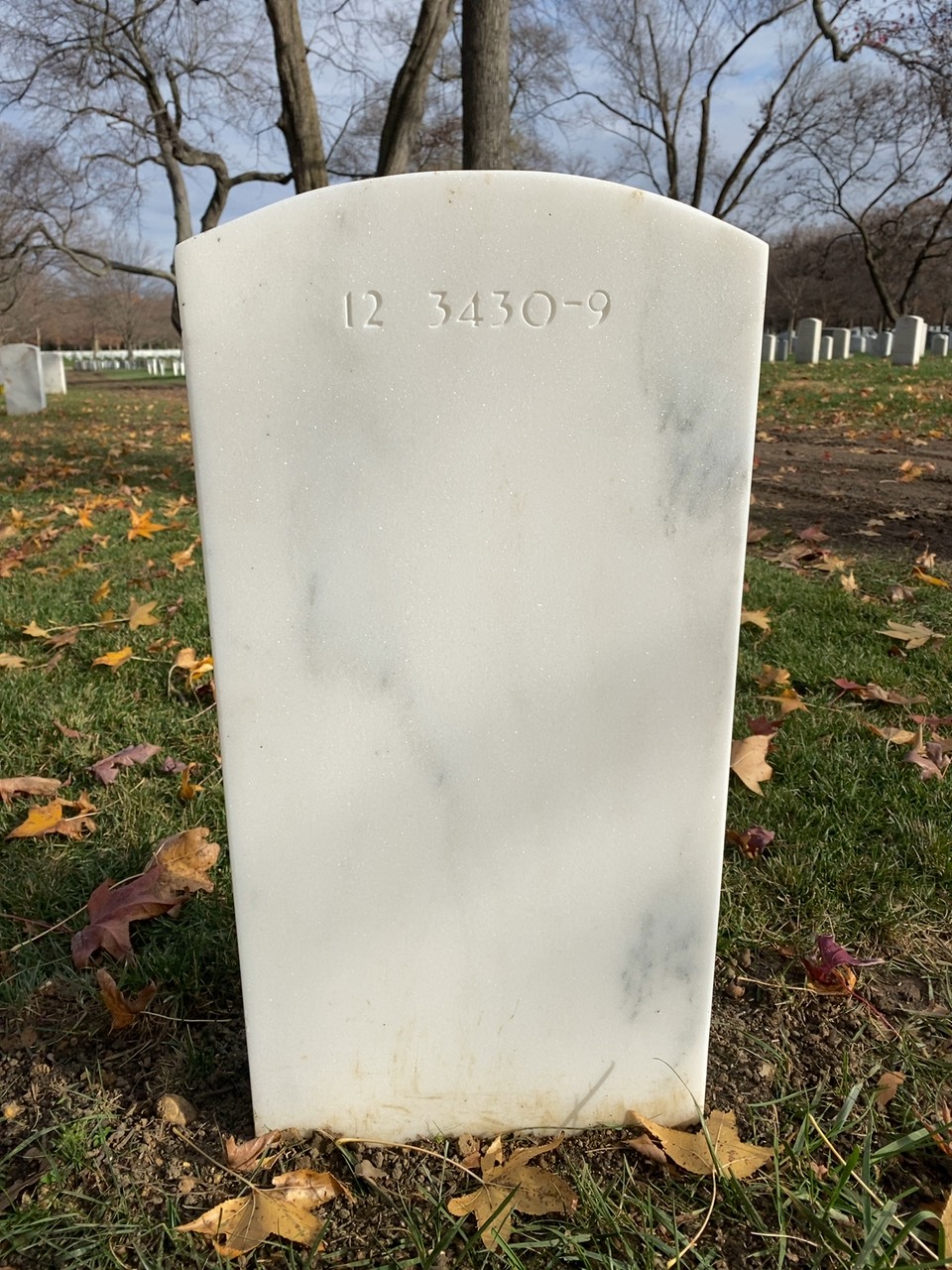 Back of headstone — Marshall Minor