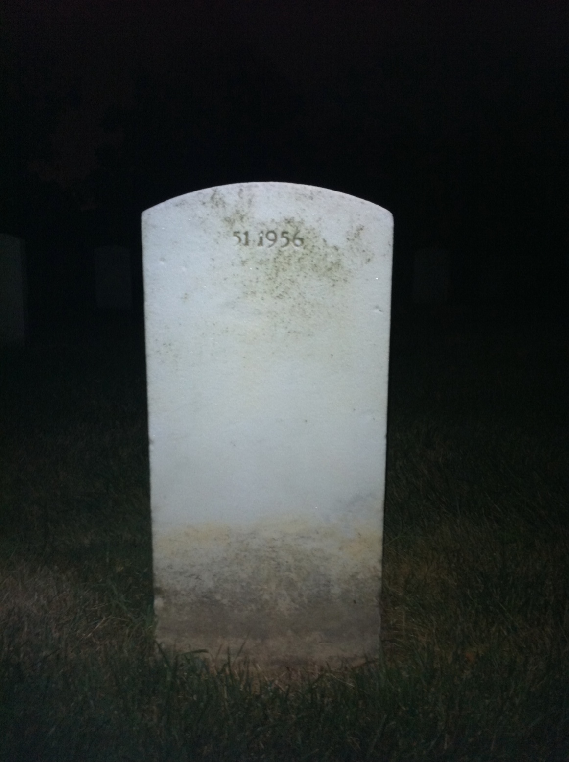 Back of headstone — Sam Anderson