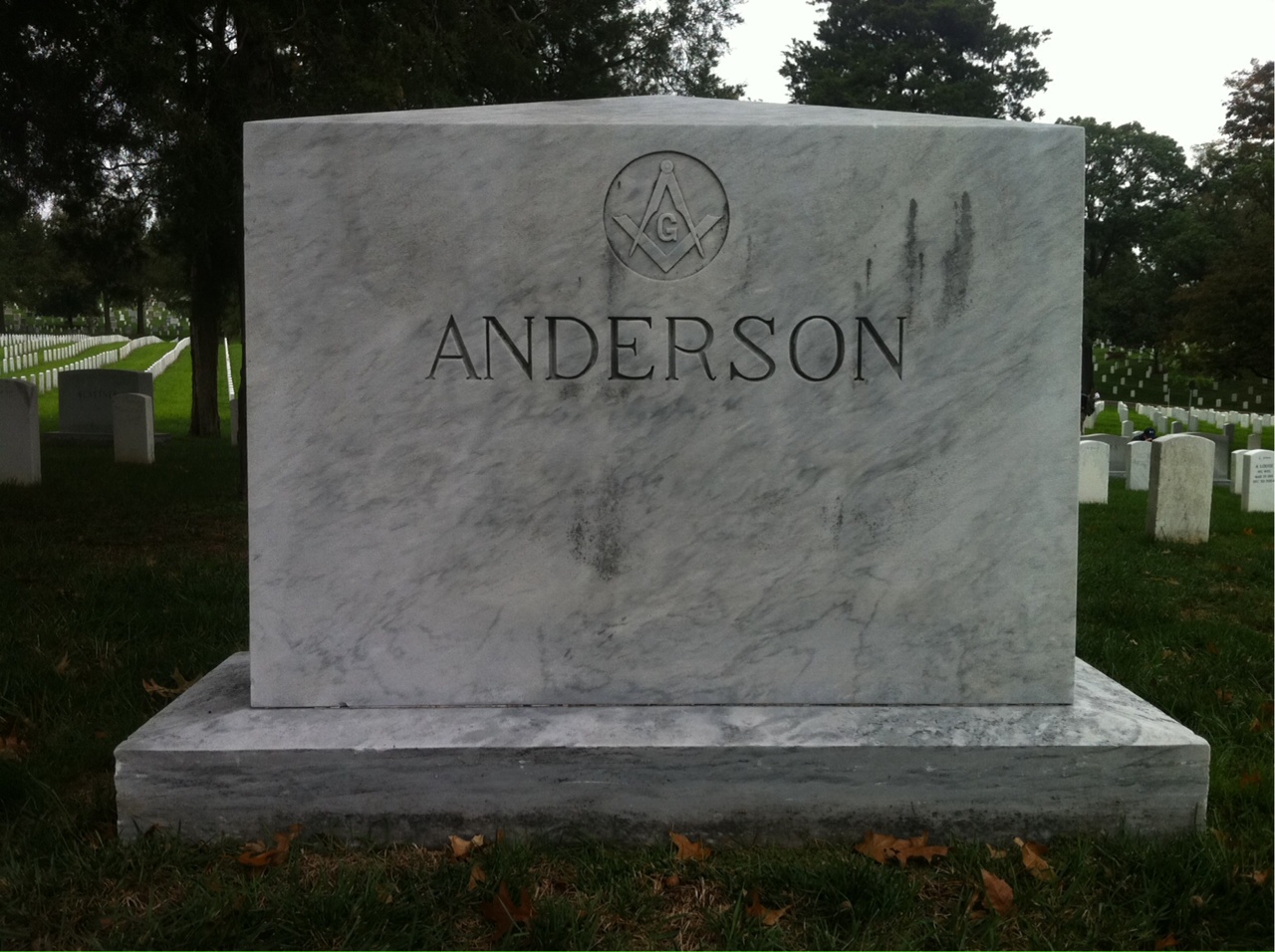 Back of headstone — Jane Anderson