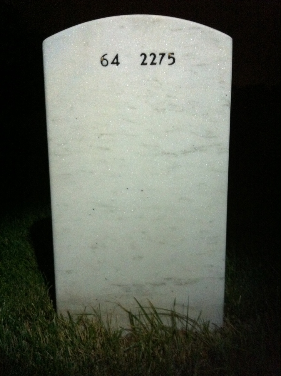 Back of headstone — Vincent Mikus