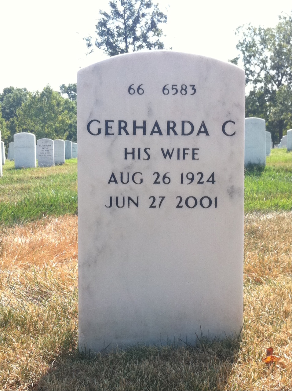 Back of headstone — Edward Rego
