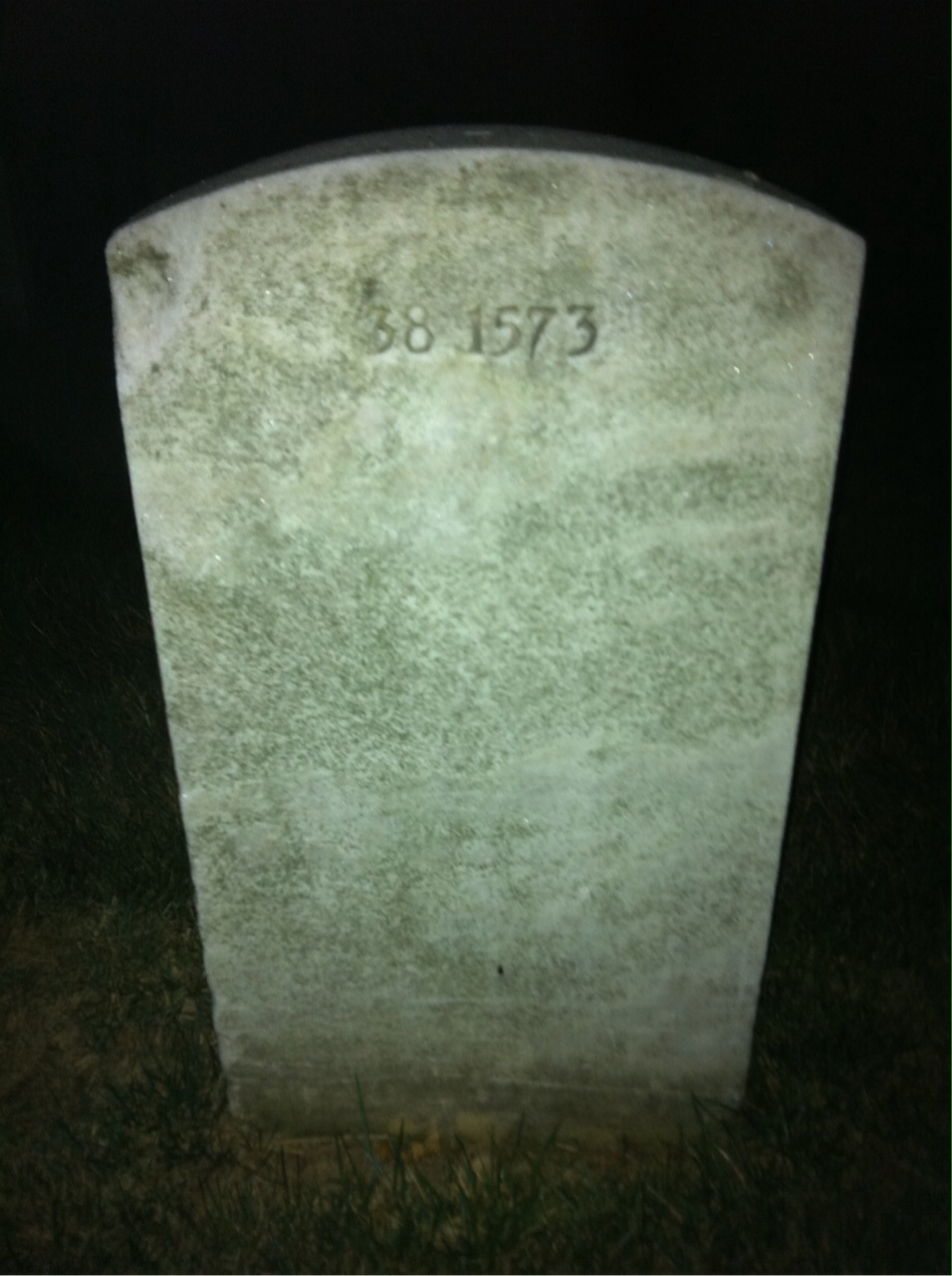 Back of headstone — John Moorefield