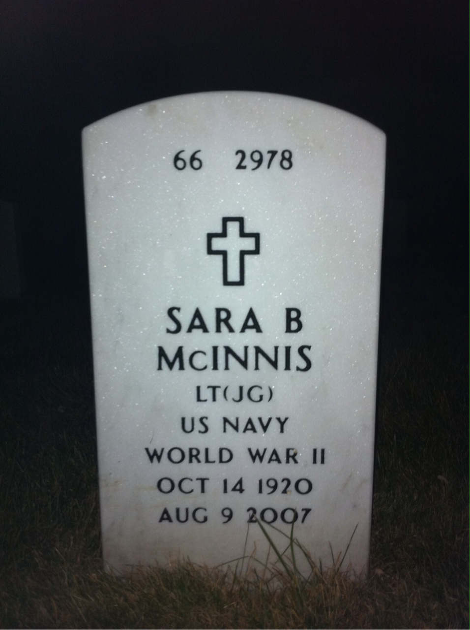 Back of headstone — Norman Mcinnis