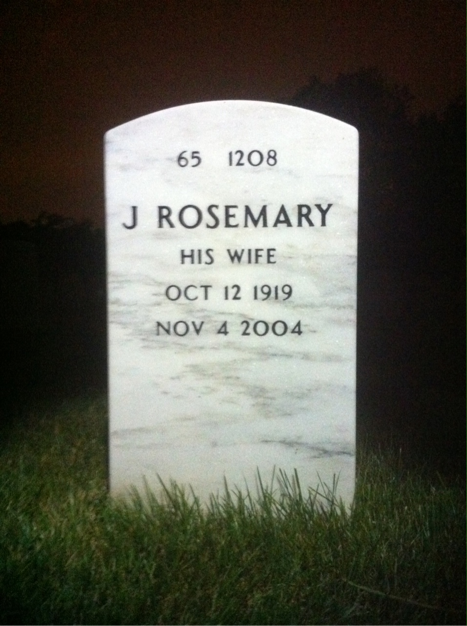 Back of headstone — James Reed