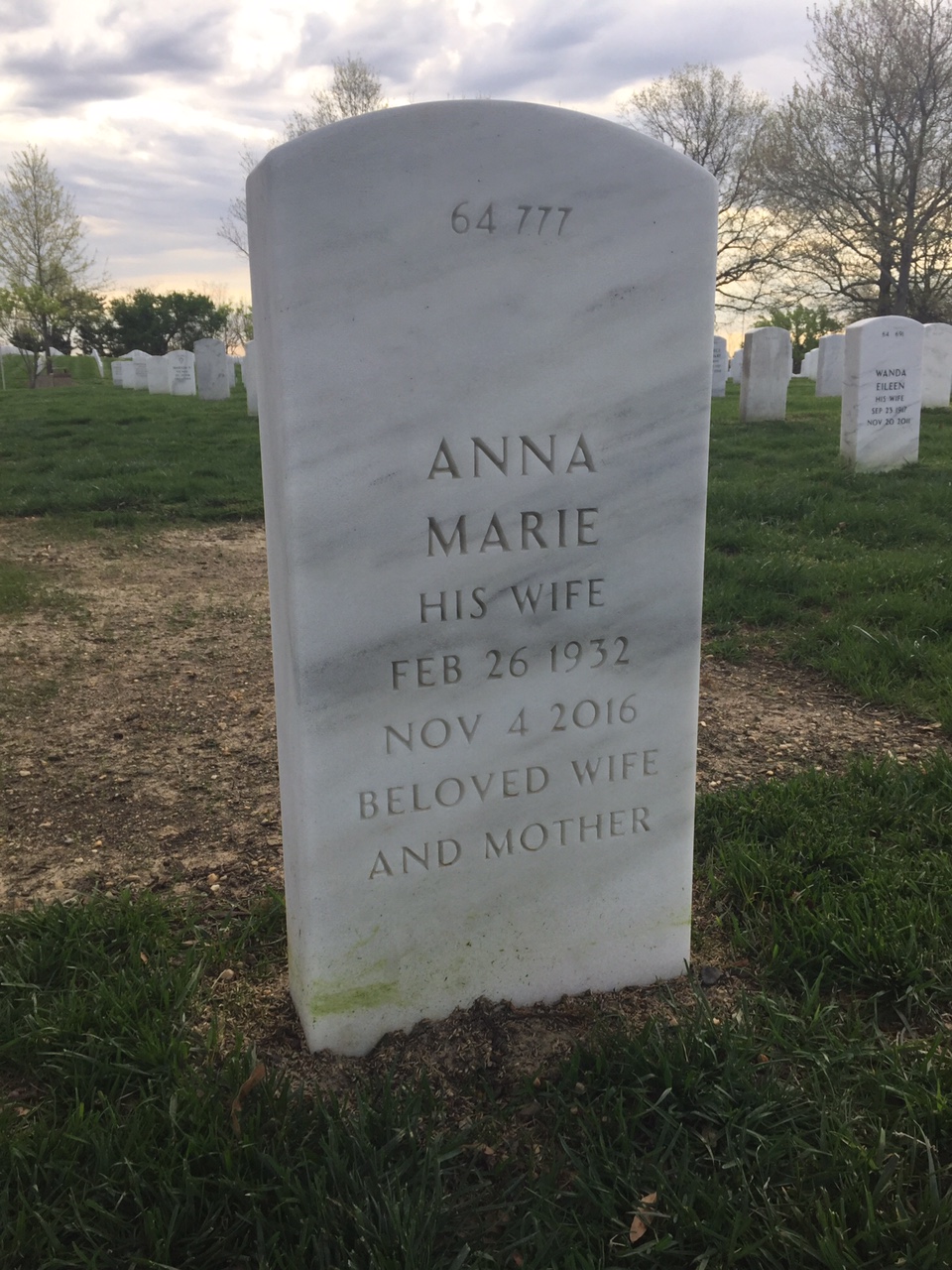 Back of headstone — Walter John Hyde