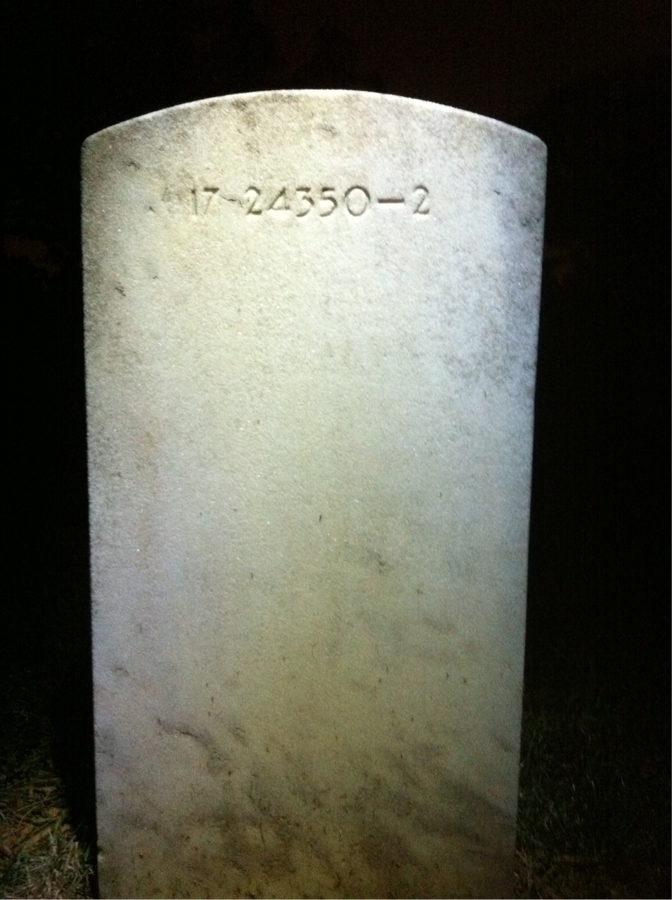Back of headstone — William Bailey