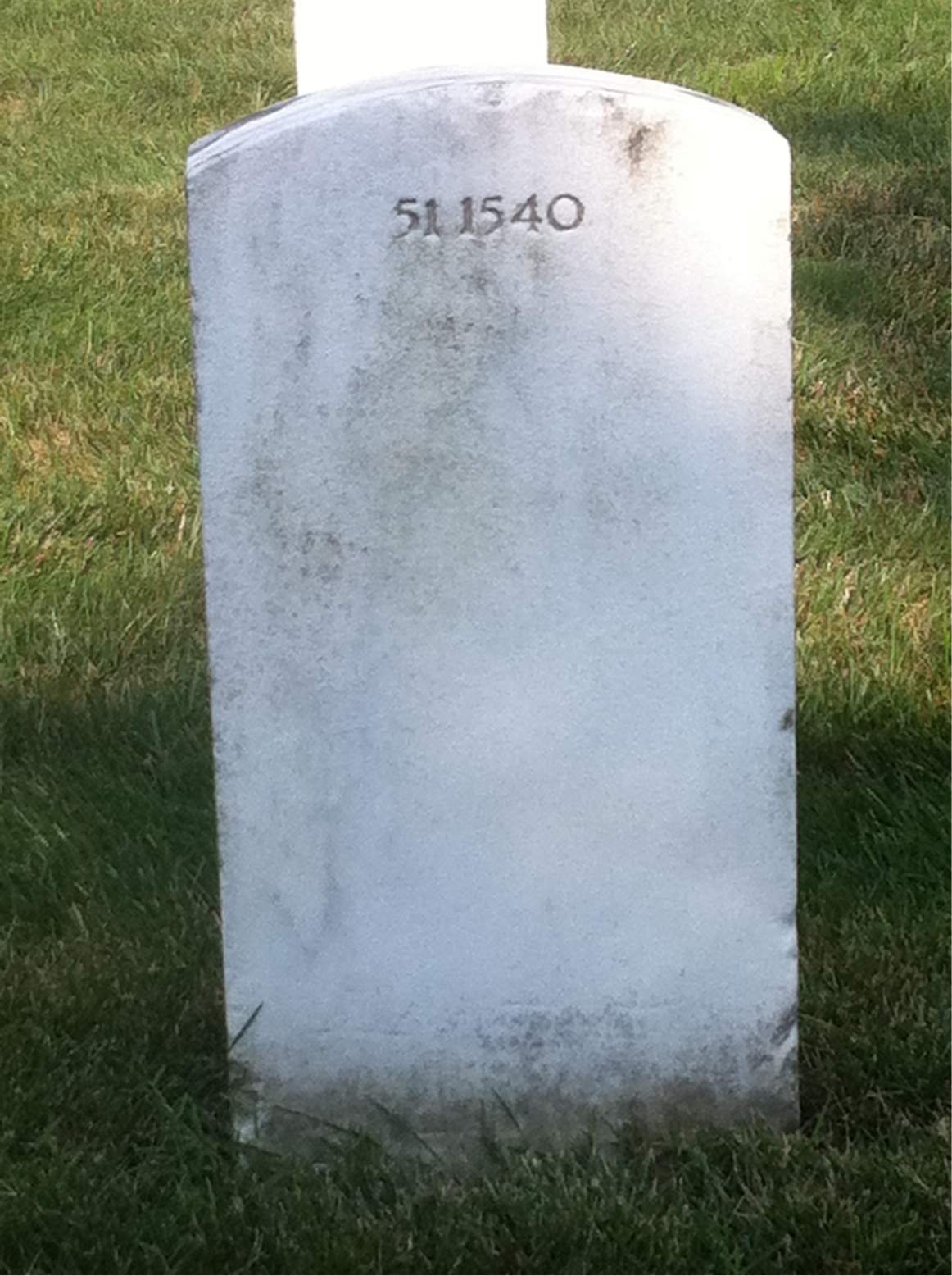 Back of headstone — Gerald Cunningham
