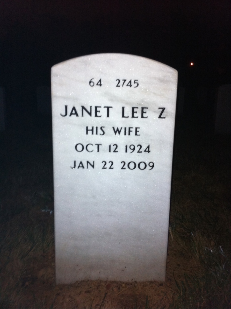 Back of headstone — John Dudley