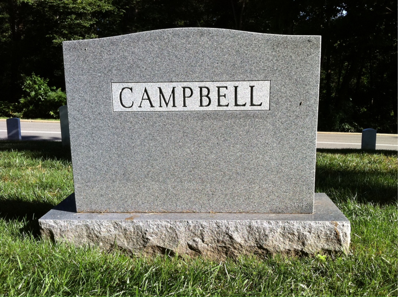 Back of headstone — Wallace G Campbell