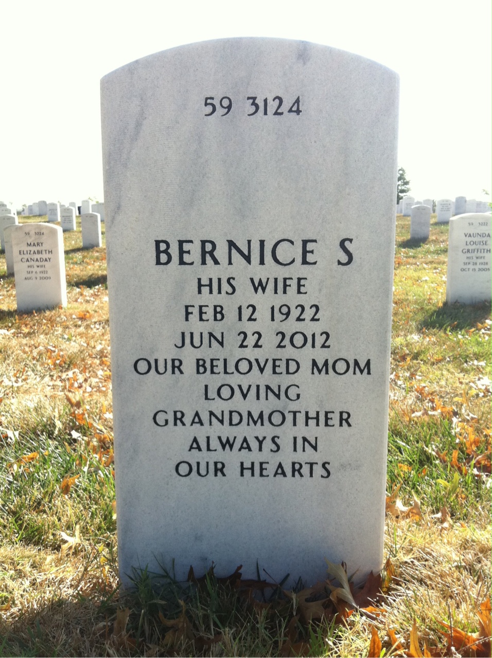 Back of headstone — Michael Evans