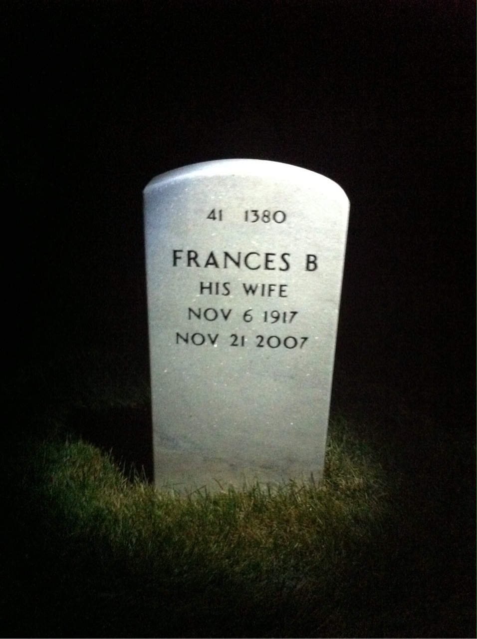 Back of headstone — Thomas Benedict