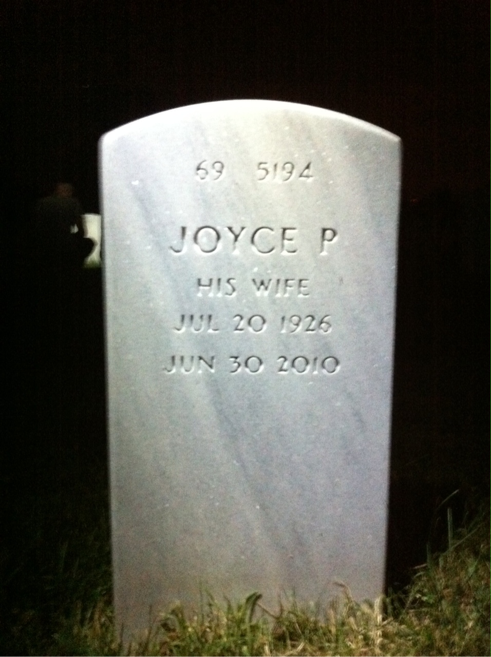 Back of headstone — John Moore