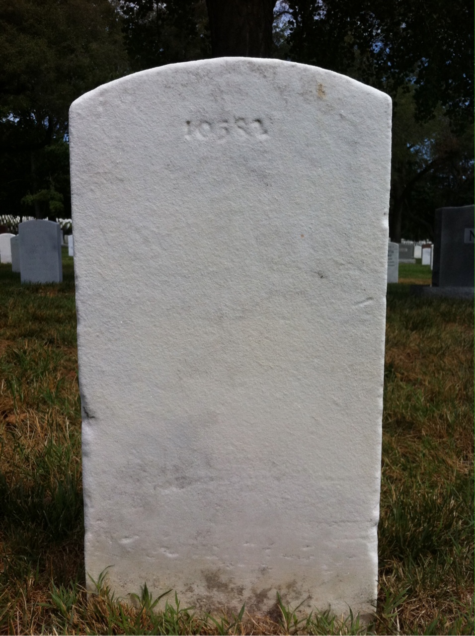 Back of headstone — Morris Archer