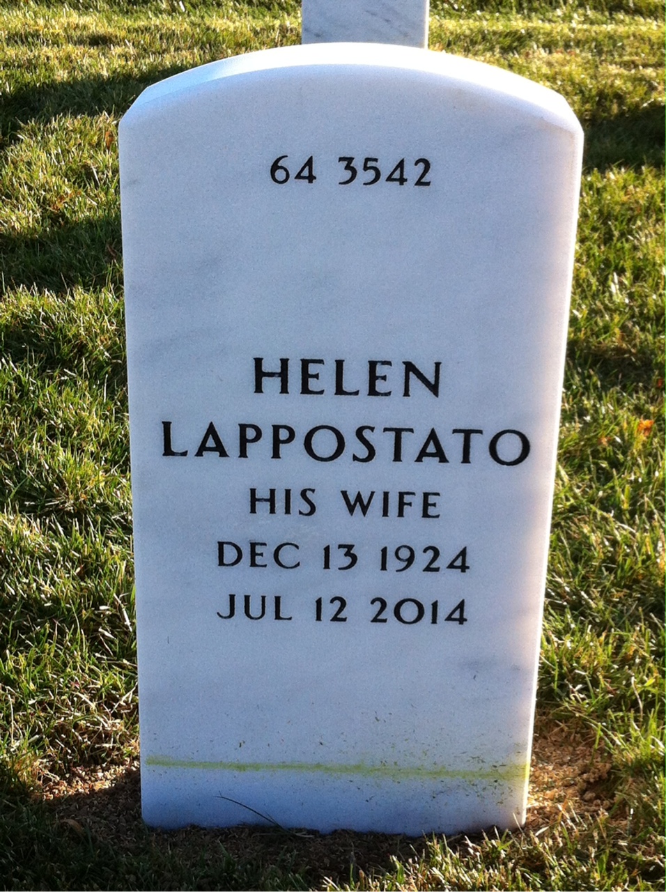 Back of headstone — John Kimball