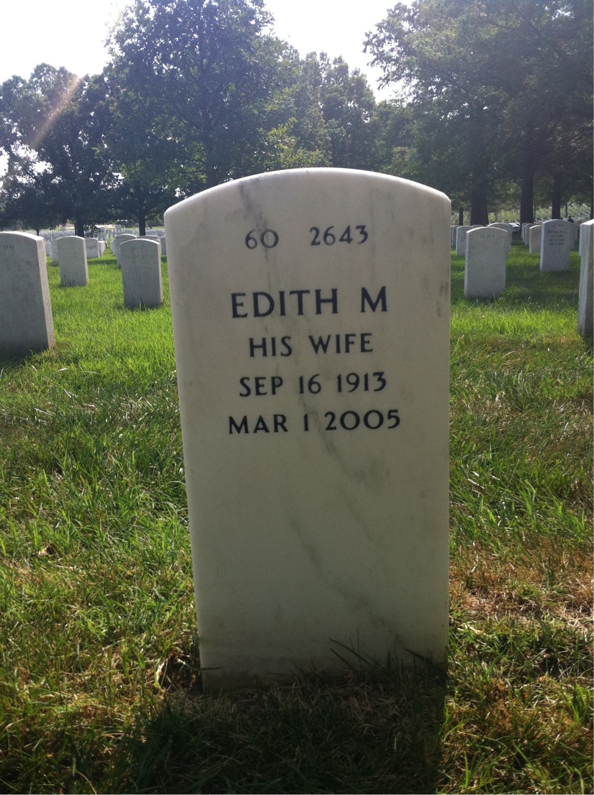 Back of headstone — Mervyn Leavitt