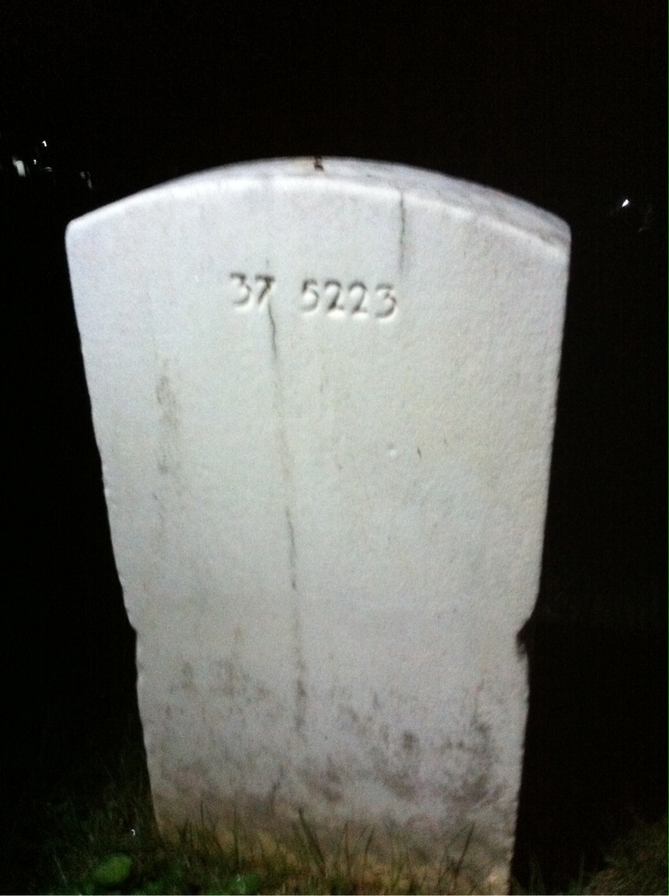 Back of headstone — Johnny Adkins