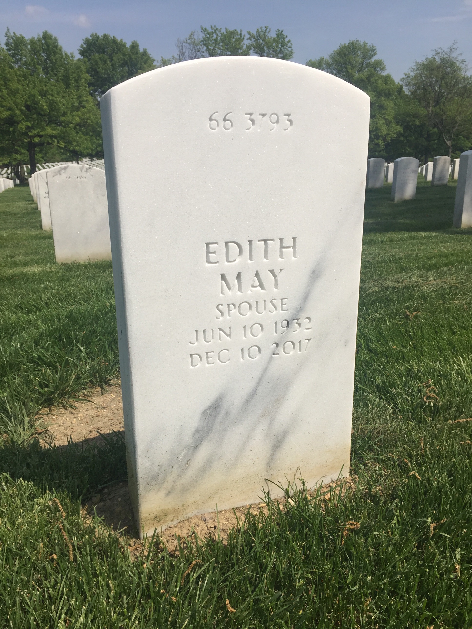Back of headstone — Charles Badger