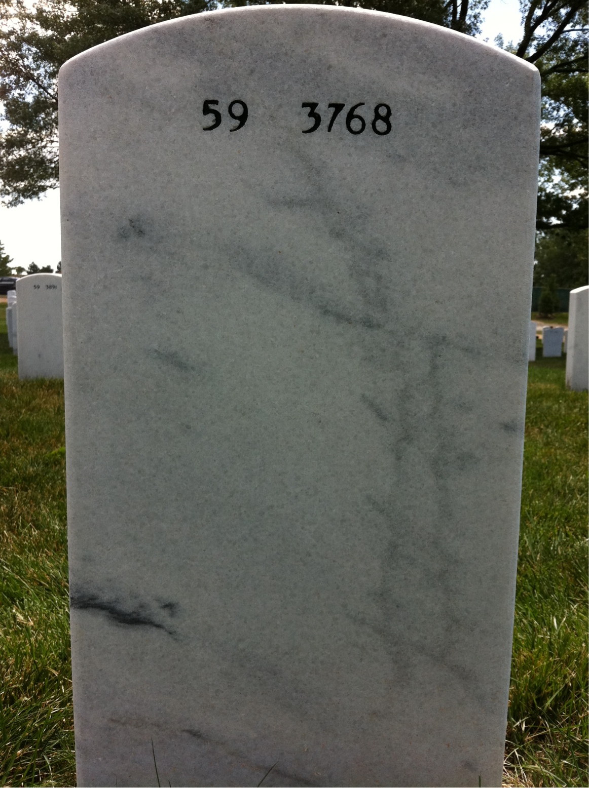 Back of headstone — Gerald Mason