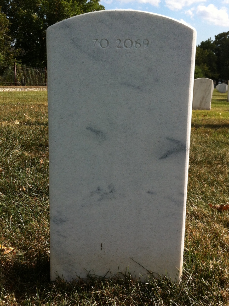 Back of headstone — William C Basnett