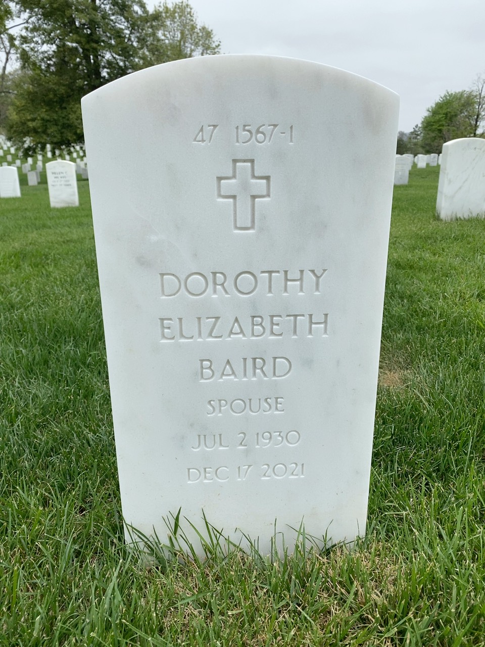 Back of headstone — Robert Breitweiser