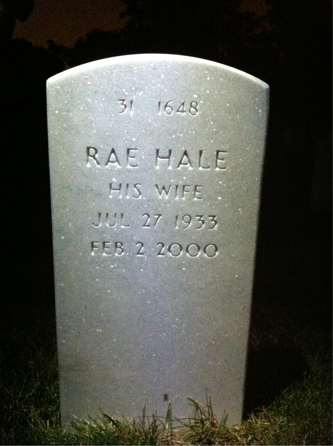 Back of headstone — Richard Adams