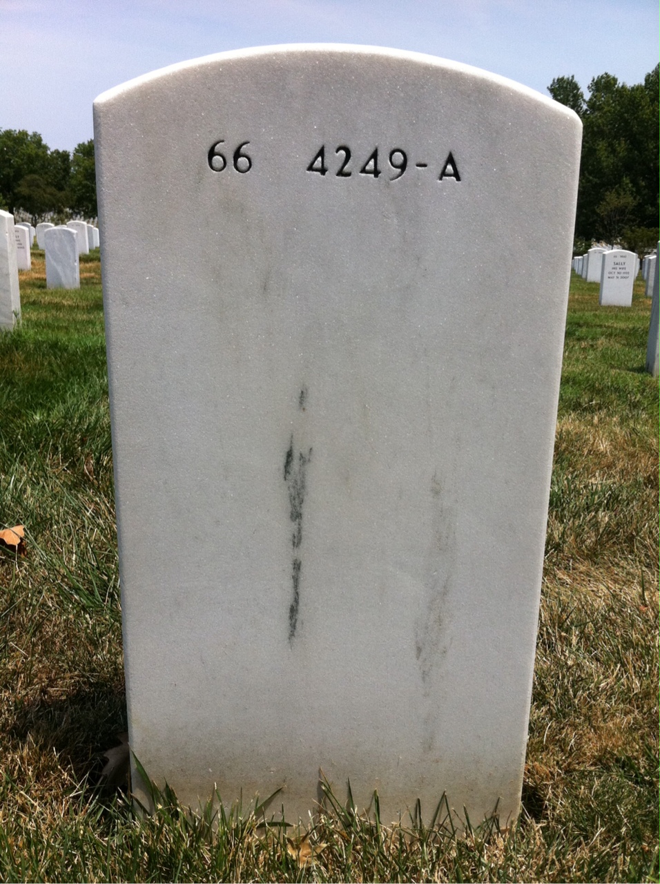 Back of headstone — Oshell Scott