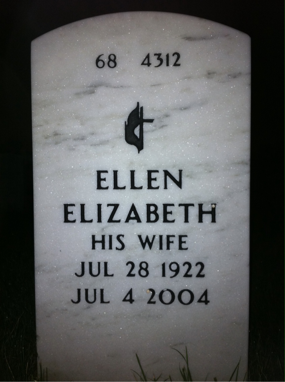 Back of headstone — James George