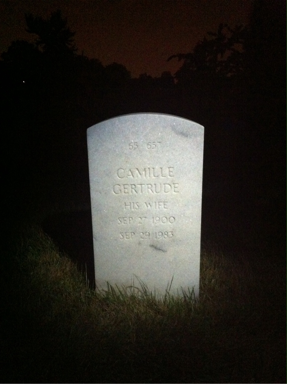 Back of headstone — Robert E Condon