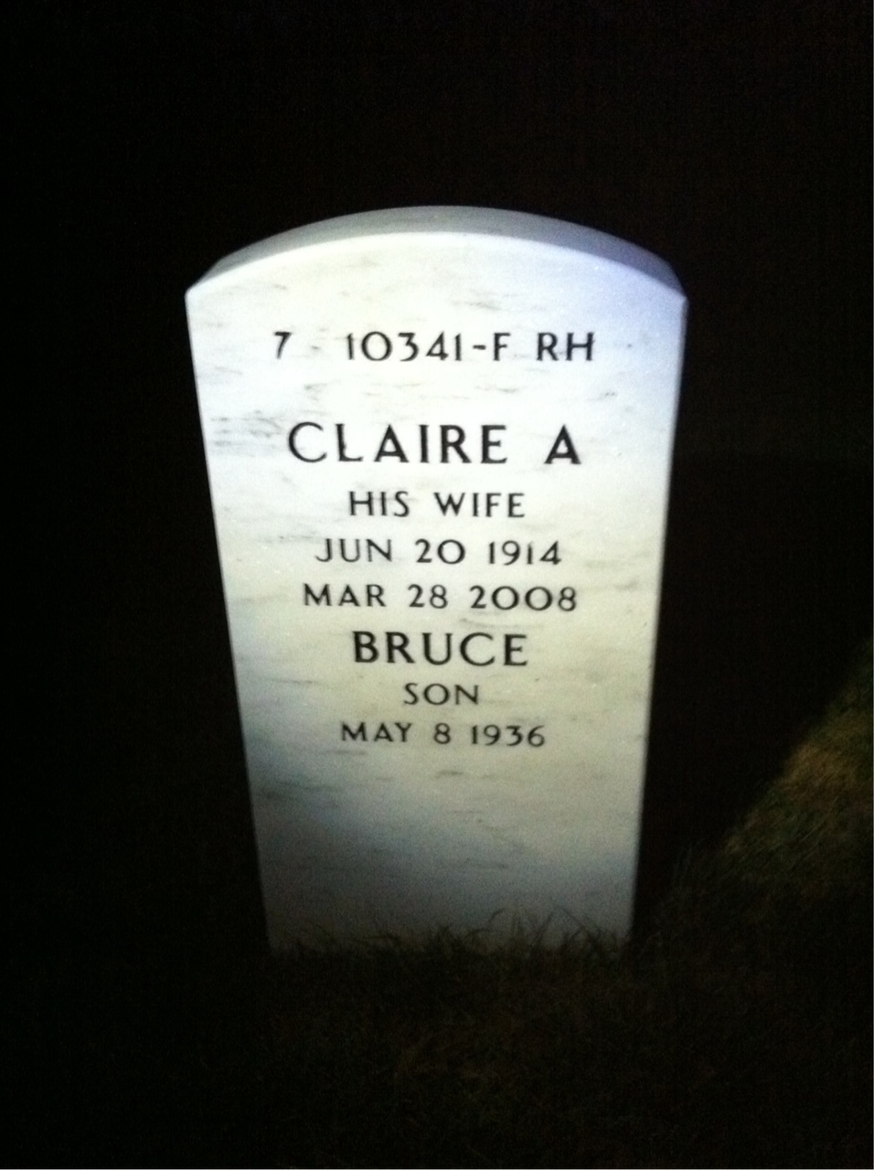 Back of headstone — James Climie