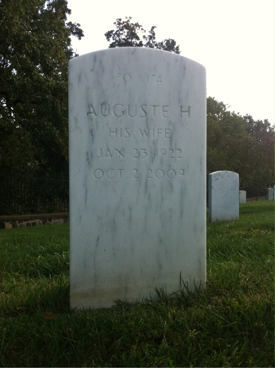 Back of headstone — Robert Wallace