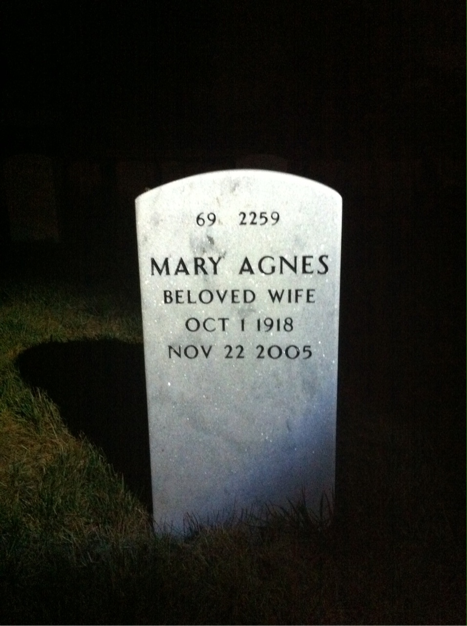 Back of headstone — William Laahs