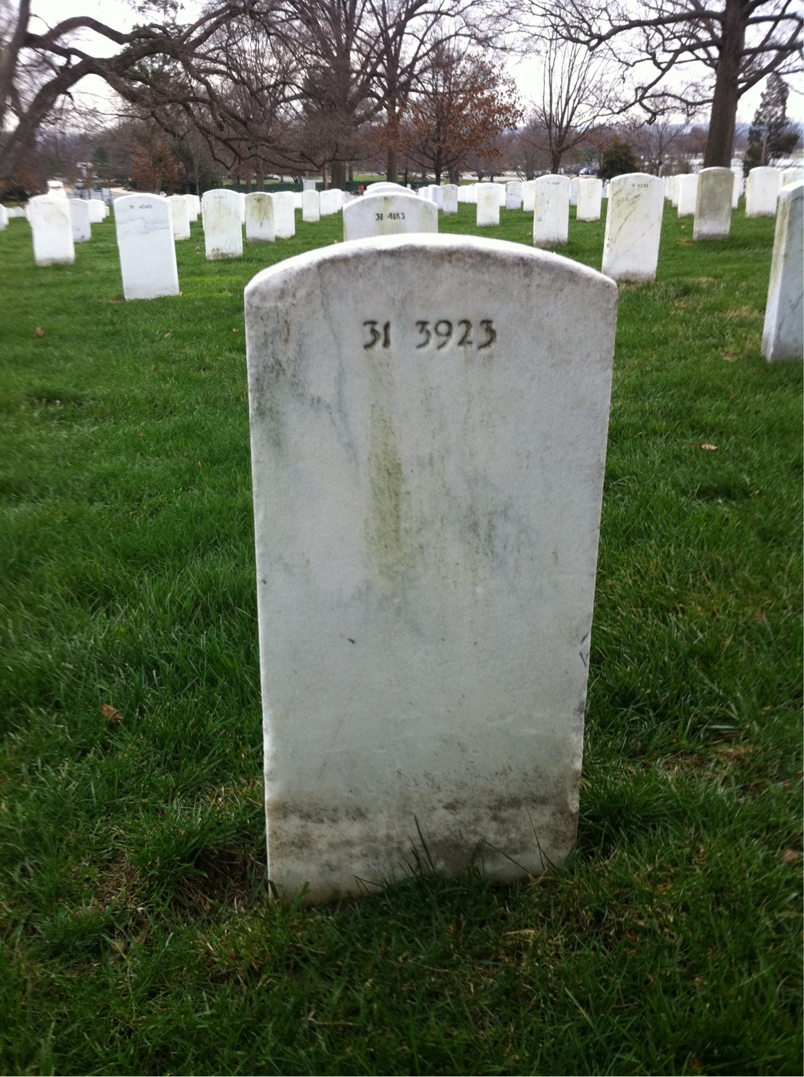 Back of headstone — Roscoe Baber