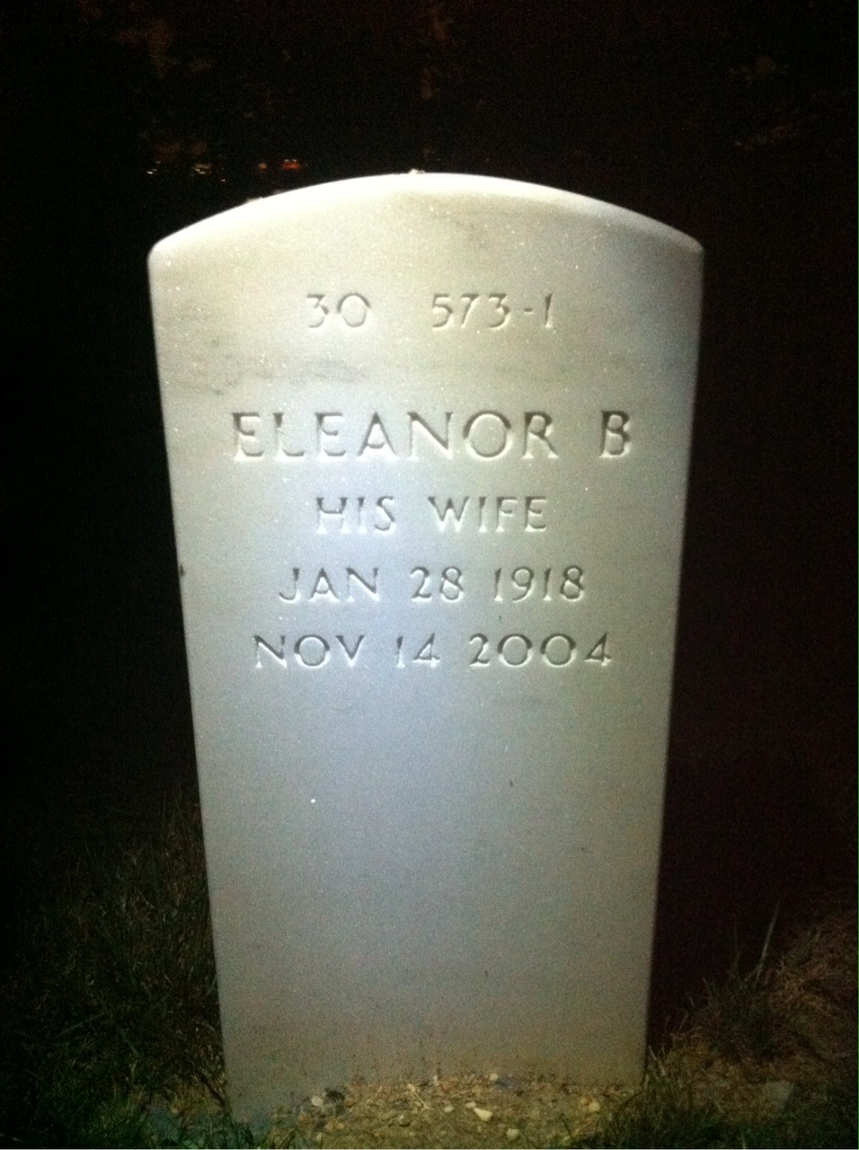 Back of headstone — John Kackley