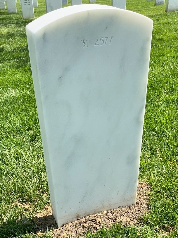 Back of headstone — William Henry Hughes