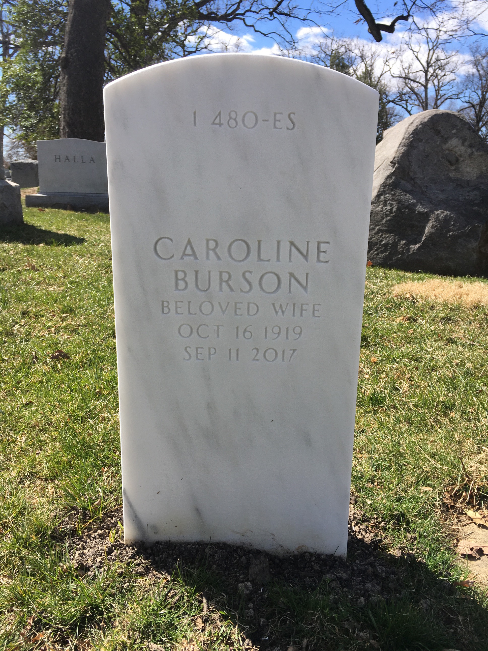 Back of headstone — Warren Thrasher