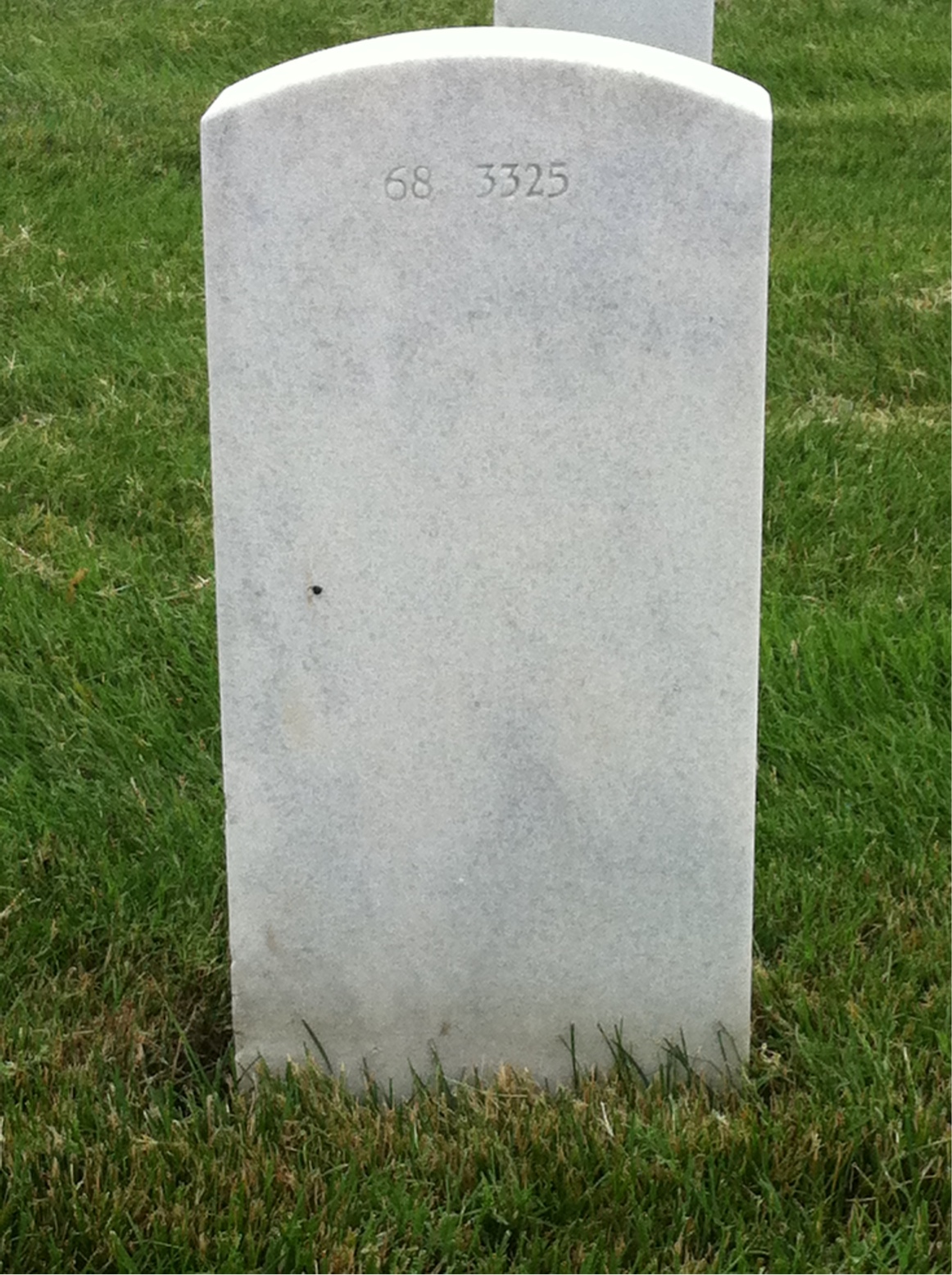 Back of headstone — Terry Mitchell