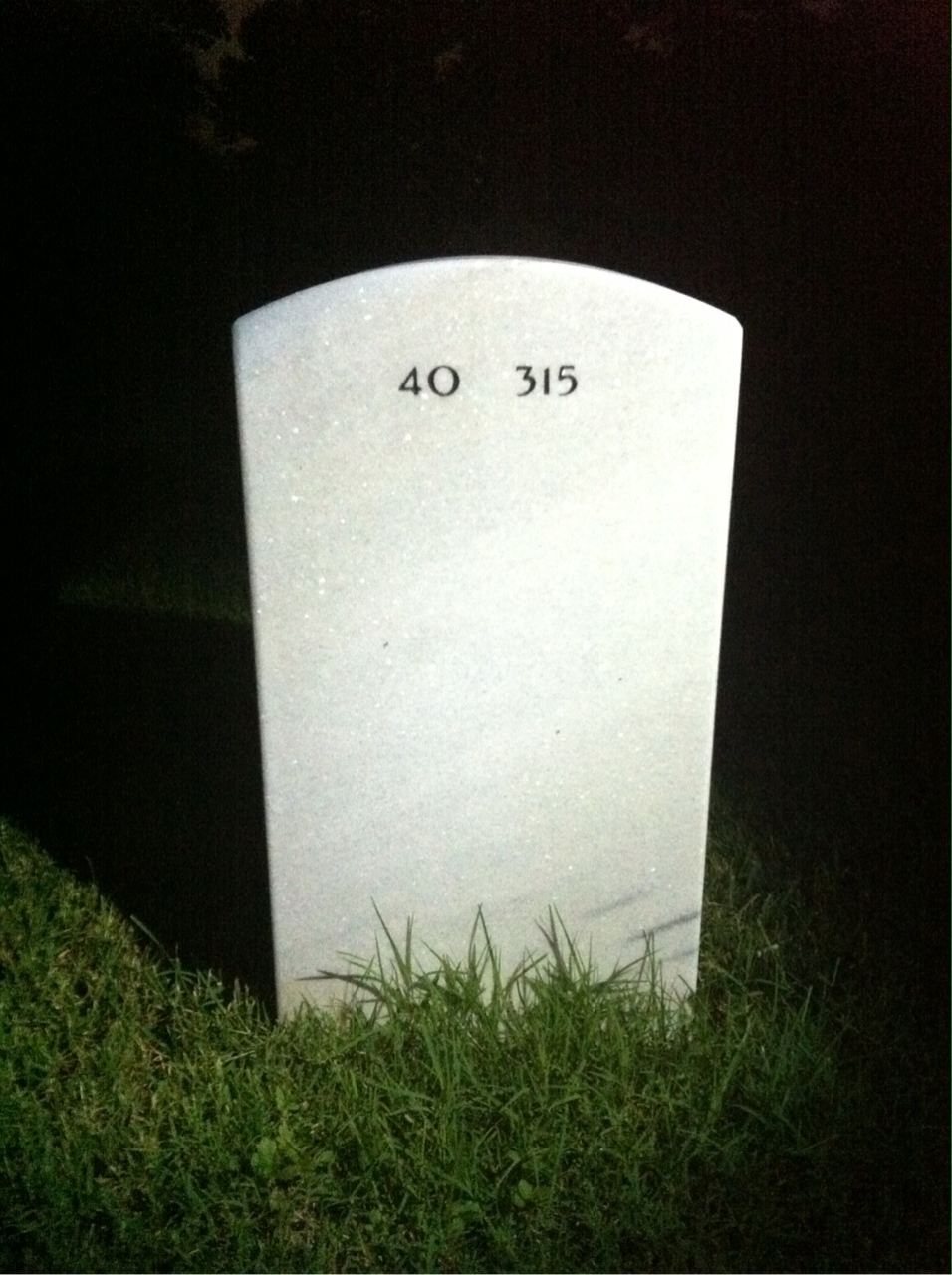 Back of headstone — Samuel Anthony