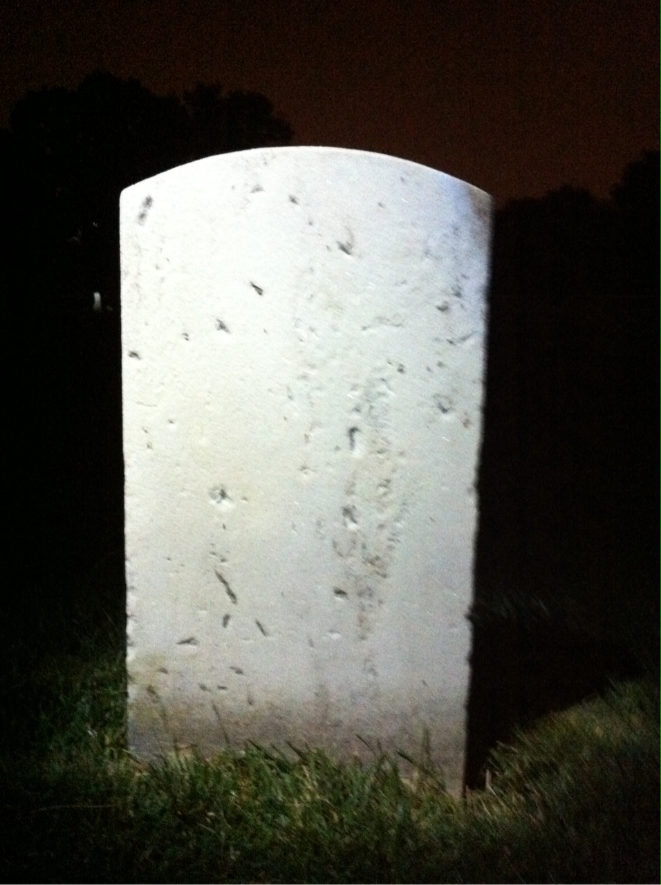 Back of headstone — George Allen