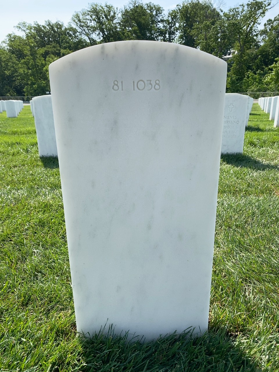 Back of headstone — Joseph A Mainey