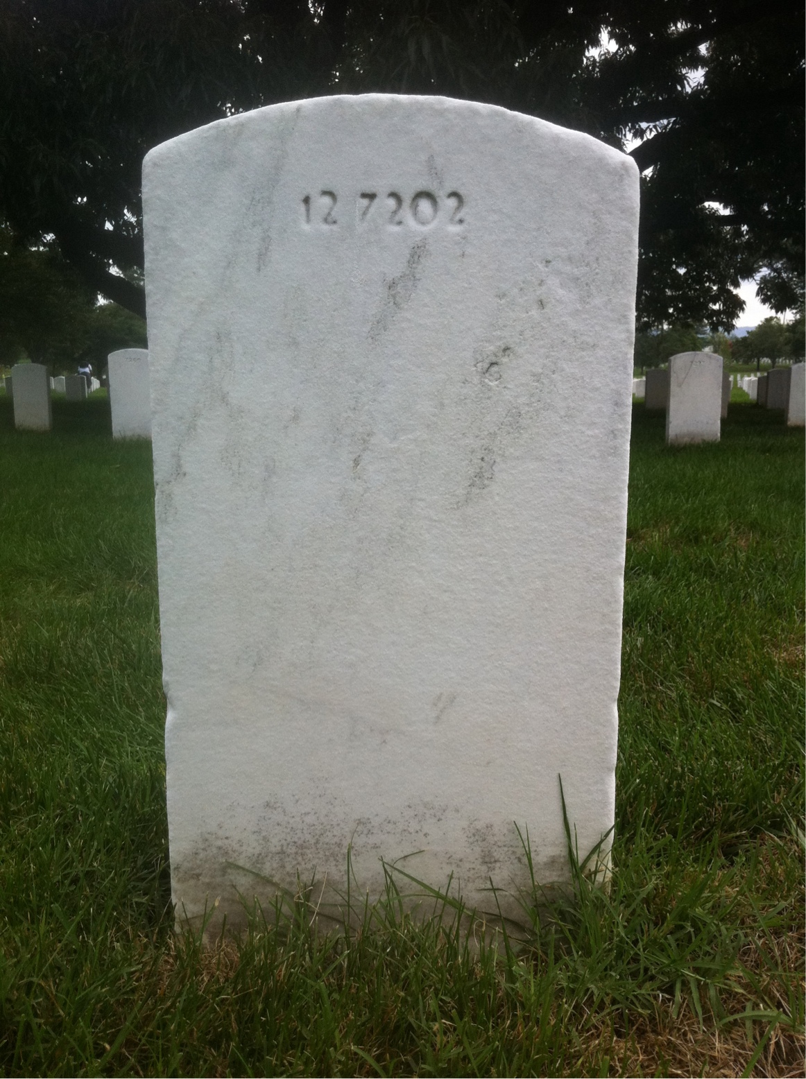 Back of headstone — James Allen