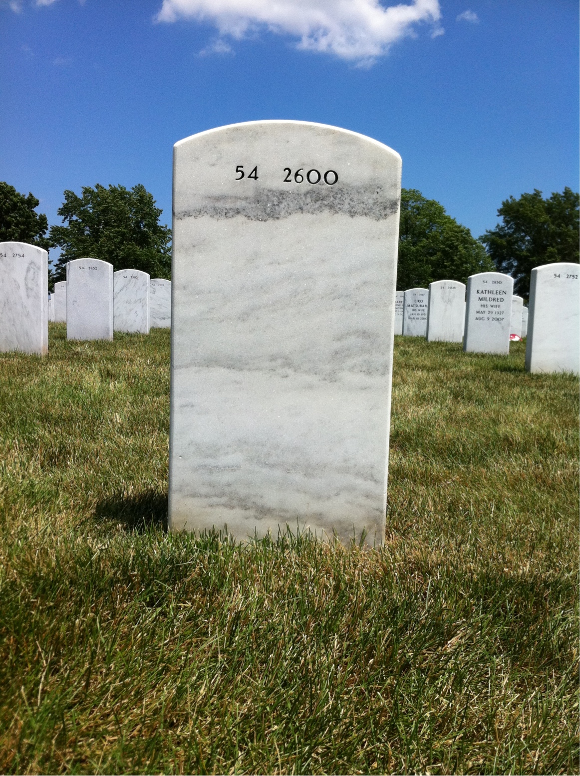 Back of headstone — Louis Marconi