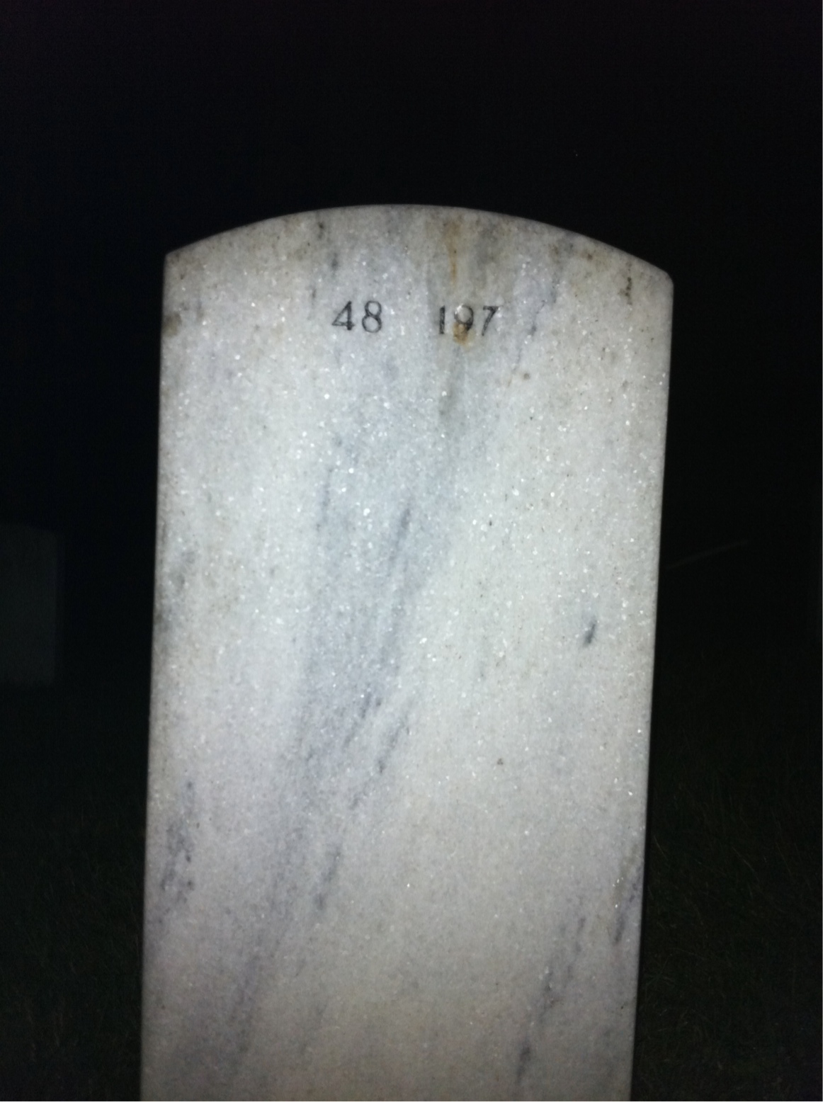Back of headstone — Patrick Brems