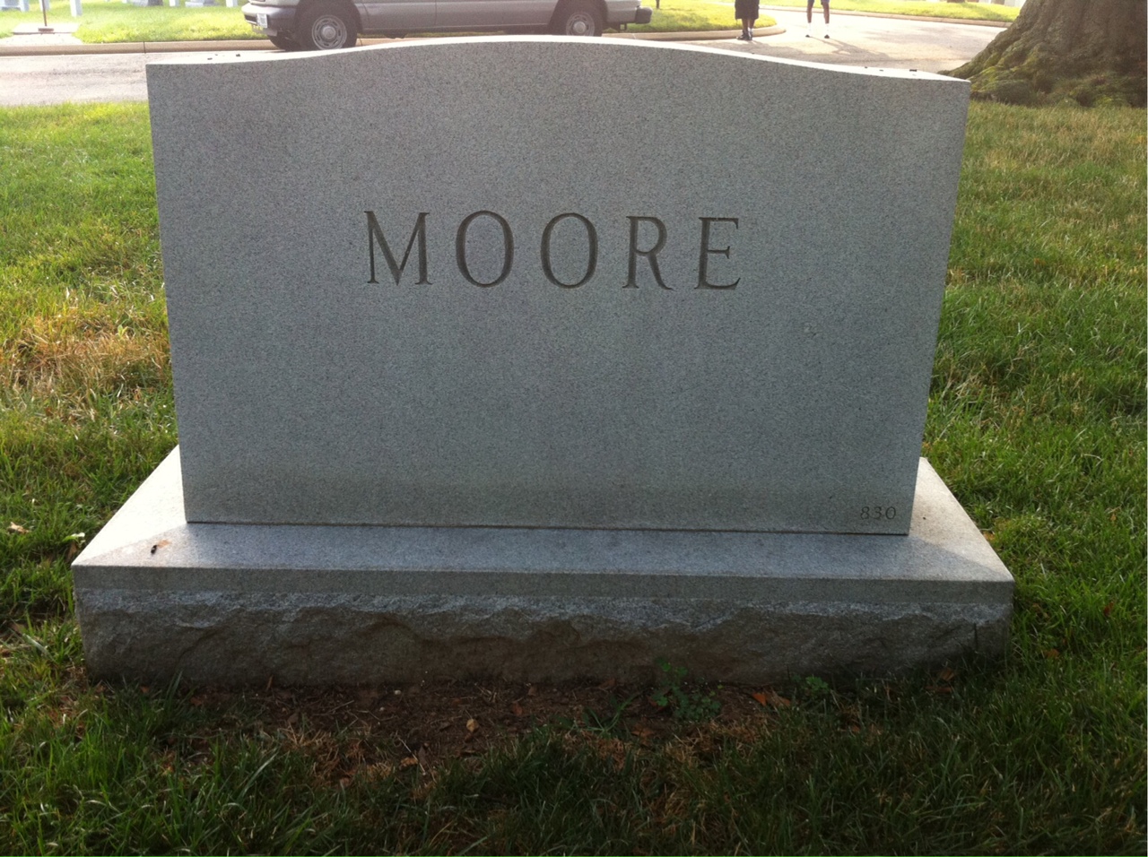 Back of headstone — Werner Moore