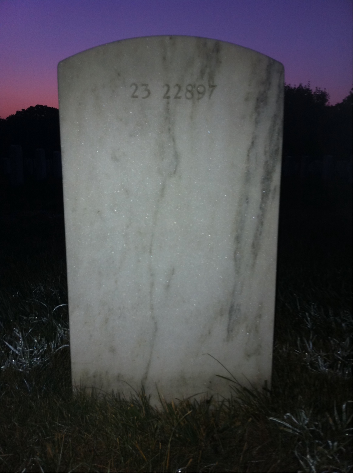 Back of headstone — Adell Contee