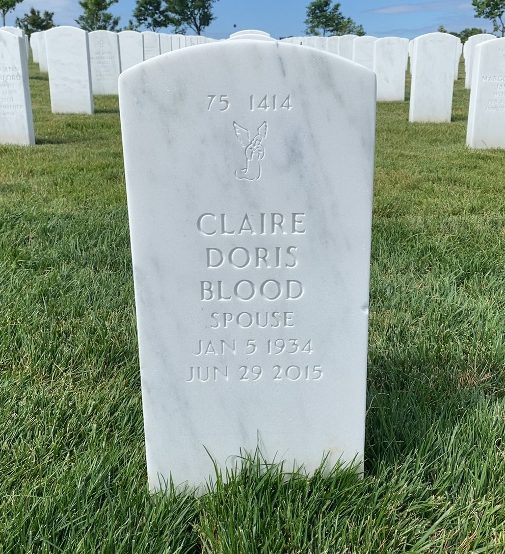 Back of headstone — Bertrand Adkins